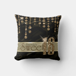 Cojín Decorativo Dulce de manteca satina Dieciséis Black Gold ID260