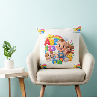 Cojín Decorativo Dulce diseño de guardería Arcoíris de aprendizaje