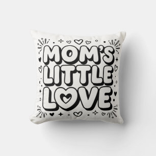 Cojín Decorativo Dulce "El pequeño amor de mamá" en negro y blanco
