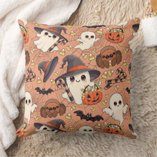 Cojín Decorativo Dulce Fantasma de Halloween en Estilo Kawaii