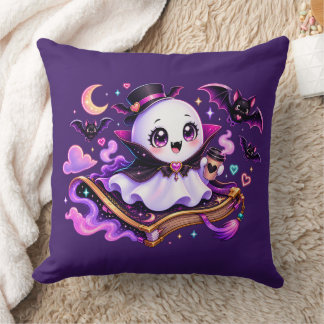 Cojín Decorativo Dulce Fantasma de Halloween Leyendo