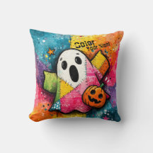 Dulce Fantasma de Parche Colorido Arte Salpicado