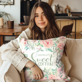 Cojín Decorativo Dulce floral color de agua rosada de Rubor 16