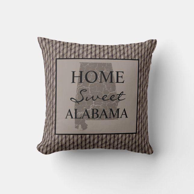 Cojín Decorativo Dulce hogar Alabama Faux Weave (Anverso)