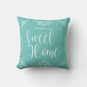 Cojín Decorativo Dulce Hogar Art Deco Azul Turquesa