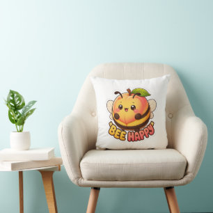 Cojín Decorativo Dulce Kawaii Abeja Feliz Divertido Juego de Palabr