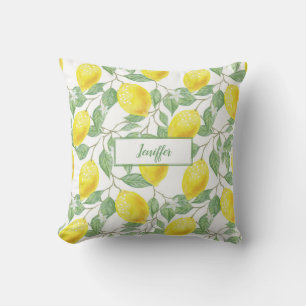 Cojín Decorativo Dulce limones amarillo verano.