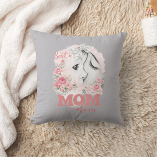 Cojín Decorativo Dulce Madre e Hijo Acuarela Rosas "Mejor Mamá"