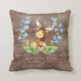 Cojín Decorativo Dulce Moose Bebé Nacimiento Estadísticas Pillow