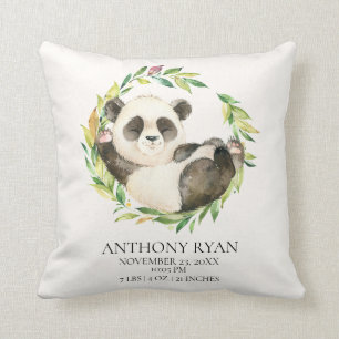 Cojín Decorativo Dulce Panda Bear Bebé Nacimiento Estadísticas Pill