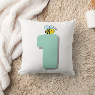 Cojín Decorativo Dulce para ser uno Cumpleaños de abeja bumble lind