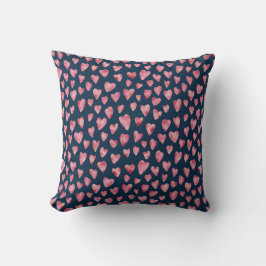Cojín Decorativo Dulce patrón de Corazón de Amor rosa