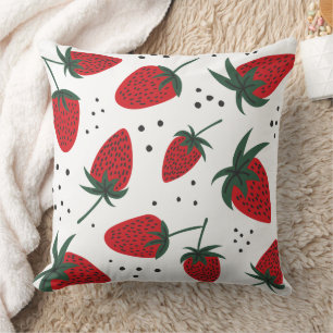 Cojín Decorativo Dulce patrón de fruta de fresa roja linda