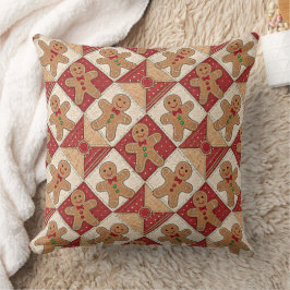 Cojín Decorativo Dulce patrón de patchwork de hombre de jengibre