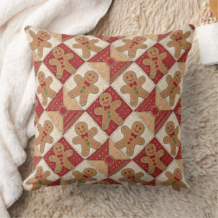 Cojín Decorativo Dulce patrón de patchwork de hombre de jengibre