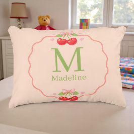 Cojín Decorativo Dulce Patrón de Postre de Cereza Adorable Estética