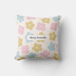 Cojín Decorativo Dulce Patrón Floral de Flores Pastel Duerme Profun
