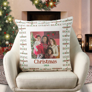 Cojín Decorativo Dulce Patrón Navideño Rojo Verde