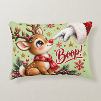 Cojín Decorativo Dulce Santa y Boop en la Nariz de Reno Navidad
