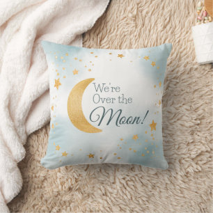 Cojín Decorativo Dulce Sobre la Luna Azul Niño Decoración para el C