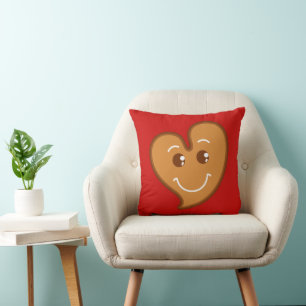Cojín Decorativo dulce XmaS pan de jengibre corazón más lindo 2 col