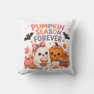 Cojín Decorativo Dulce y Acogedor Fantasma de Calabaza de Halloween