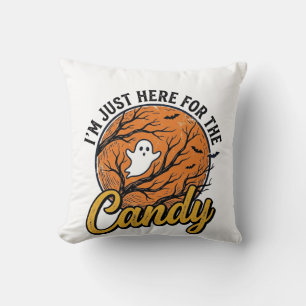 Cojín Decorativo Dulces de Halloween Fantasma Diseño Vectorial Vint