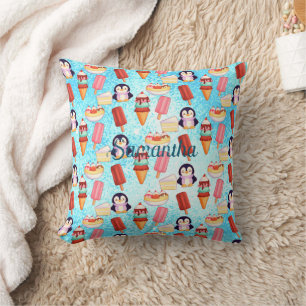 Cojín Decorativo Dulces de helado de pingüino