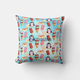 Cojín Decorativo Dulces de helado de pingüino