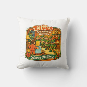 Cojín Decorativo Dulces duendes navideños vintage siempre están vig