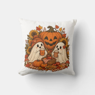 Cojín Decorativo Dulces Fantasmas de Halloween Calabaza Otoño Pícni