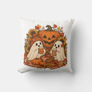 Cojín Decorativo Dulces Fantasmas de Halloween Calabaza Otoño Pícni