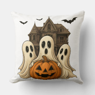 Cojín Decorativo Dulces fantasmas de Halloween y diseño de casa emb