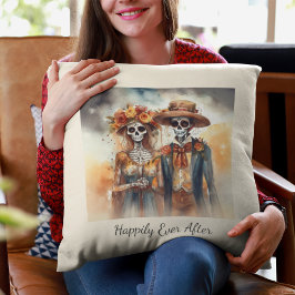 Cojín Decorativo Dulces Parejas de Cráneos de Azúcar, personalizado