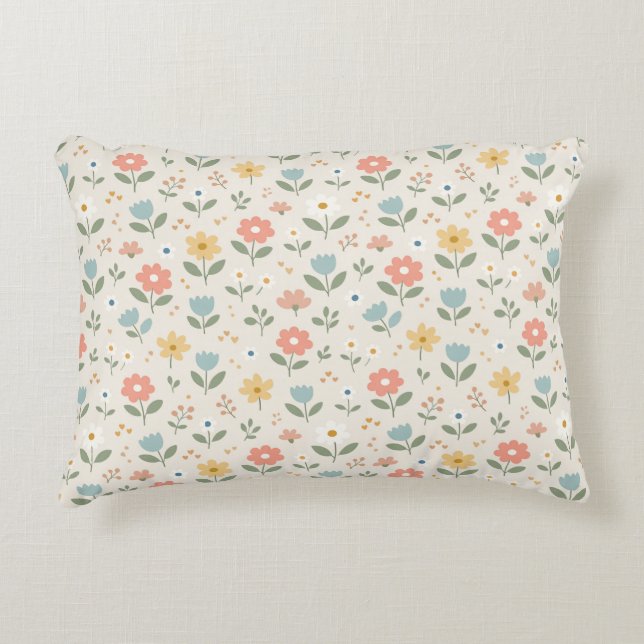 Cojín Decorativo Dulces Simples Flores Escandinavas (Anverso)