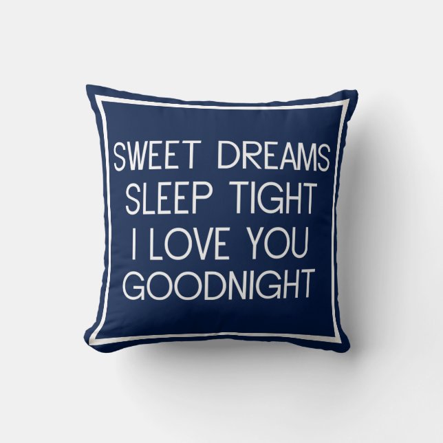 Cojín Decorativo Dulces sueños duermen duro te amo buenas noches (Anverso)