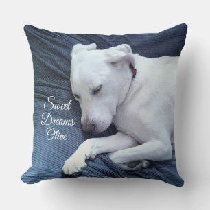 Cojín Decorativo Dulces Sueños Lindo Perro Mestizo de Labrador Retr