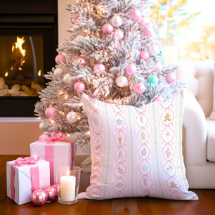 Cojín Decorativo Dulces Tratamientos Navideños de Monograma Cresta