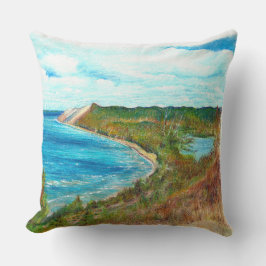 Cojín Decorativo Dunas de oso durmiente Playa de Lakeshore Michigan