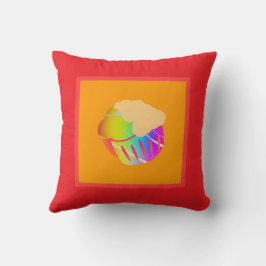 Cojín Decorativo Duo de Repetición de Cupcake Lados