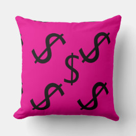 Cojín Decorativo Duo Tone Dólar $igno Rosa Rojo