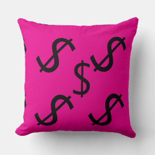 Cojín Decorativo Duo Tone Dólar $igno Rosa Rojo