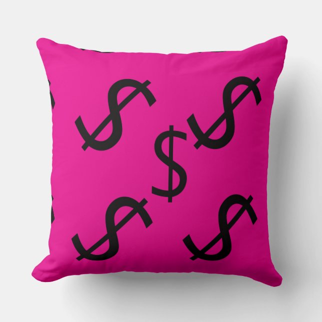 Cojín Decorativo Duo Tone Dólar $igno Rosa Rojo  (Anverso)