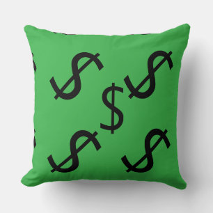 Cojín Decorativo Duo Tone Dólar $igno Verde Rojo