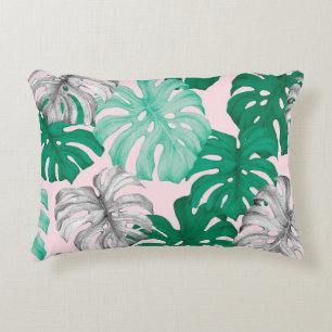 Cojín Decorativo Duo-Tone Mínimo Tropical Monstera