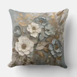 Cojín Decorativo Duste Blue Sage Gold Cream Farmhouse Floral