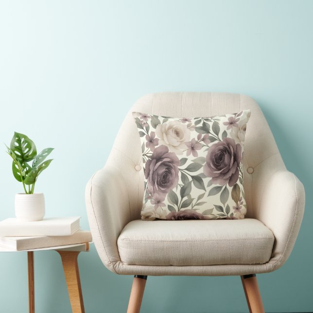 Cojín Decorativo Dusty Mauve & Ivory Bloom Boda Botánico (Silla)