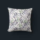 Cojín Decorativo Dusty Purple Sage Green deja la vegetación |<br><div class="desc">Las hojas color agua polvorienta morado y verde salvia y las almohadas verdes arrojan luz. Una manera elegante y elegante de animar tu espacio de estar,  ya sea tu sala de estar,  porche o dormitorio.</div>