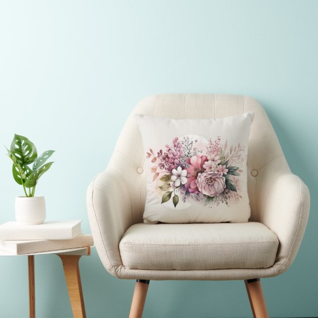 Cojín Decorativo Dusty Rosa Floral Bouquet (Silla)