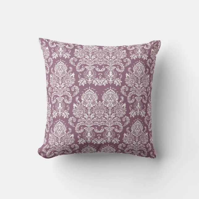 Cojín Decorativo Dusty Rosa Victorian Damask (Anverso)